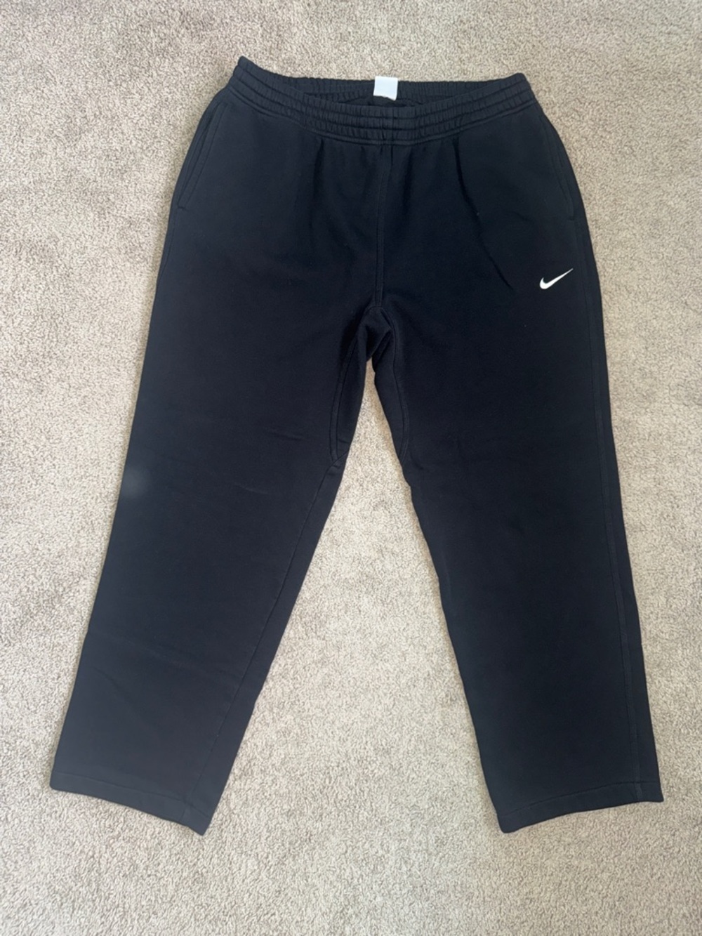 Nike Black Track Joggers with White Swoosh
